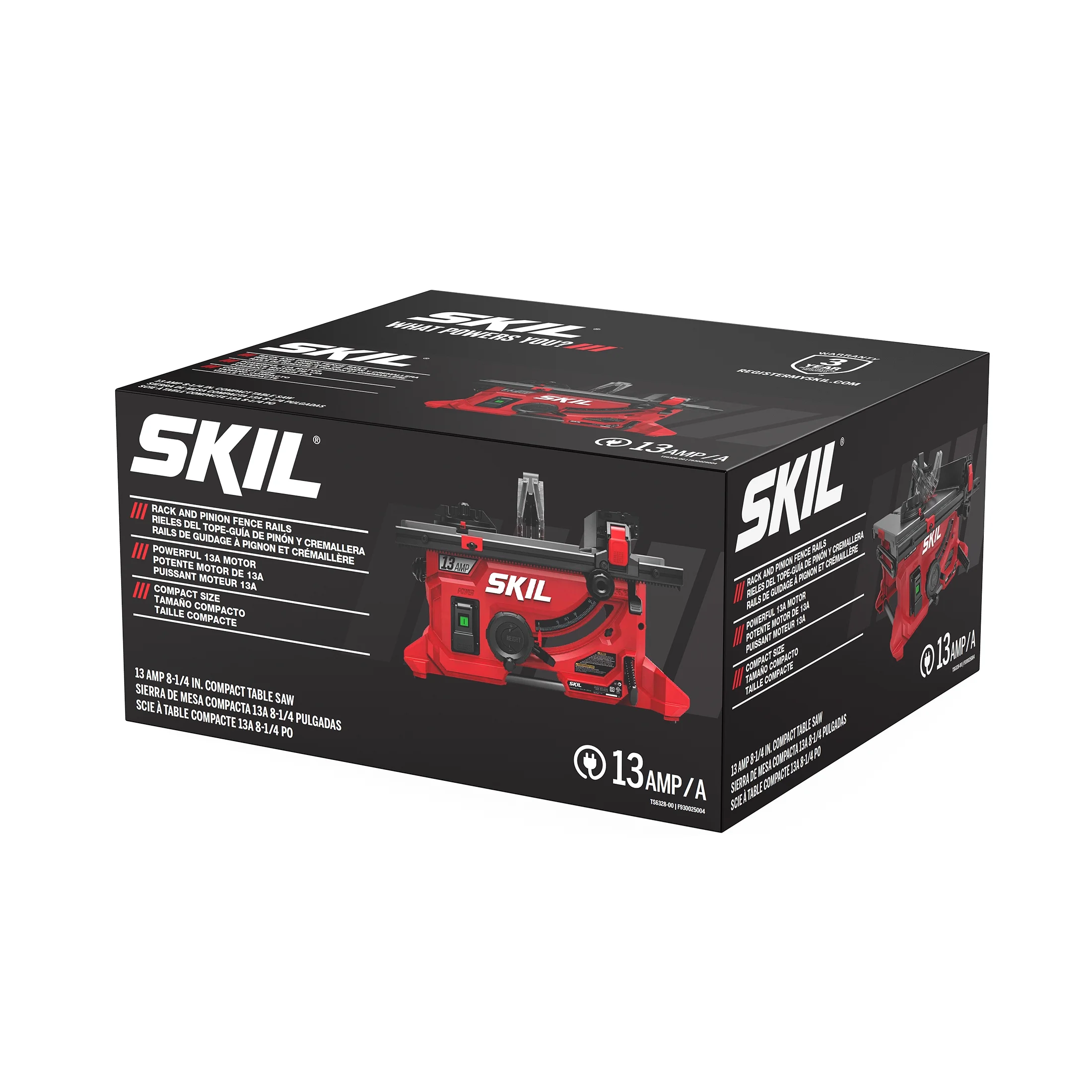 SKIL TS6328 - 00 13 Amp 8 - 1/4" Compact Portable Jobsite Table Saw with Rack and Pinion Rip Fence