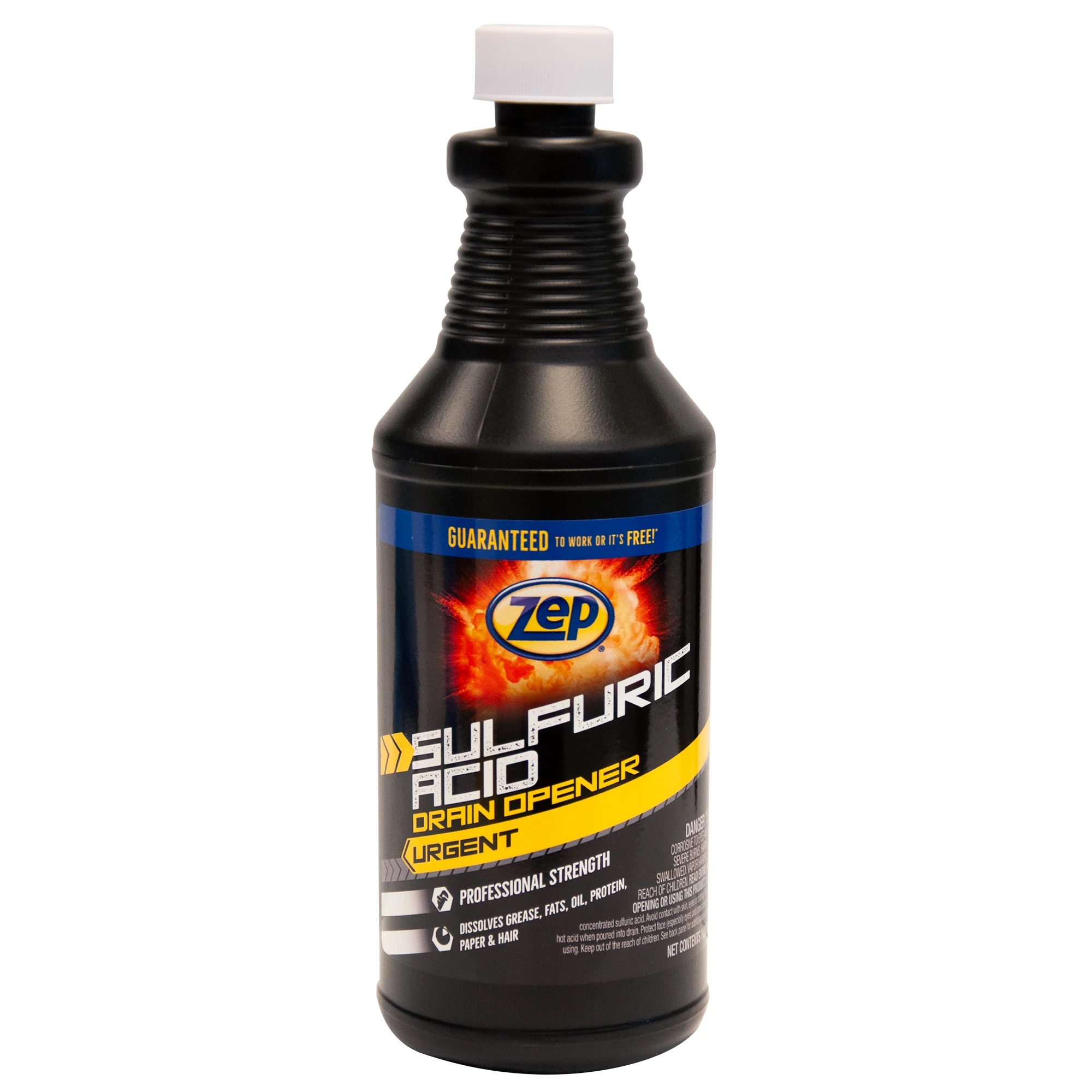 Zep Sulfuric Acid Drain Opener - 32 oz (Case of 12) ZUSADO32 - Professional Strength Drain Cleaner