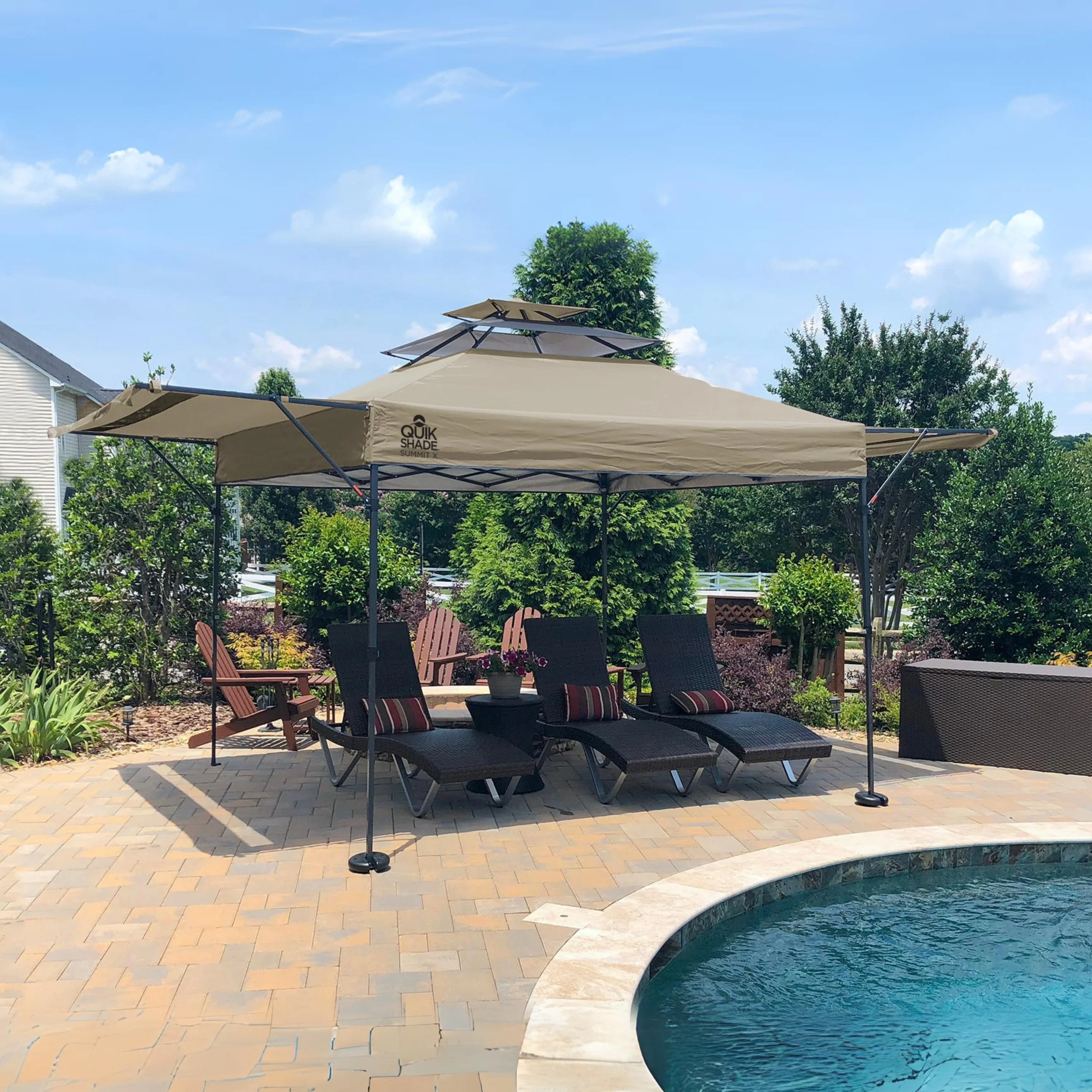 Quik Shade "summit X" 10 x 17 Foot Straight Leg Pop up Instant Canopy, Taupe