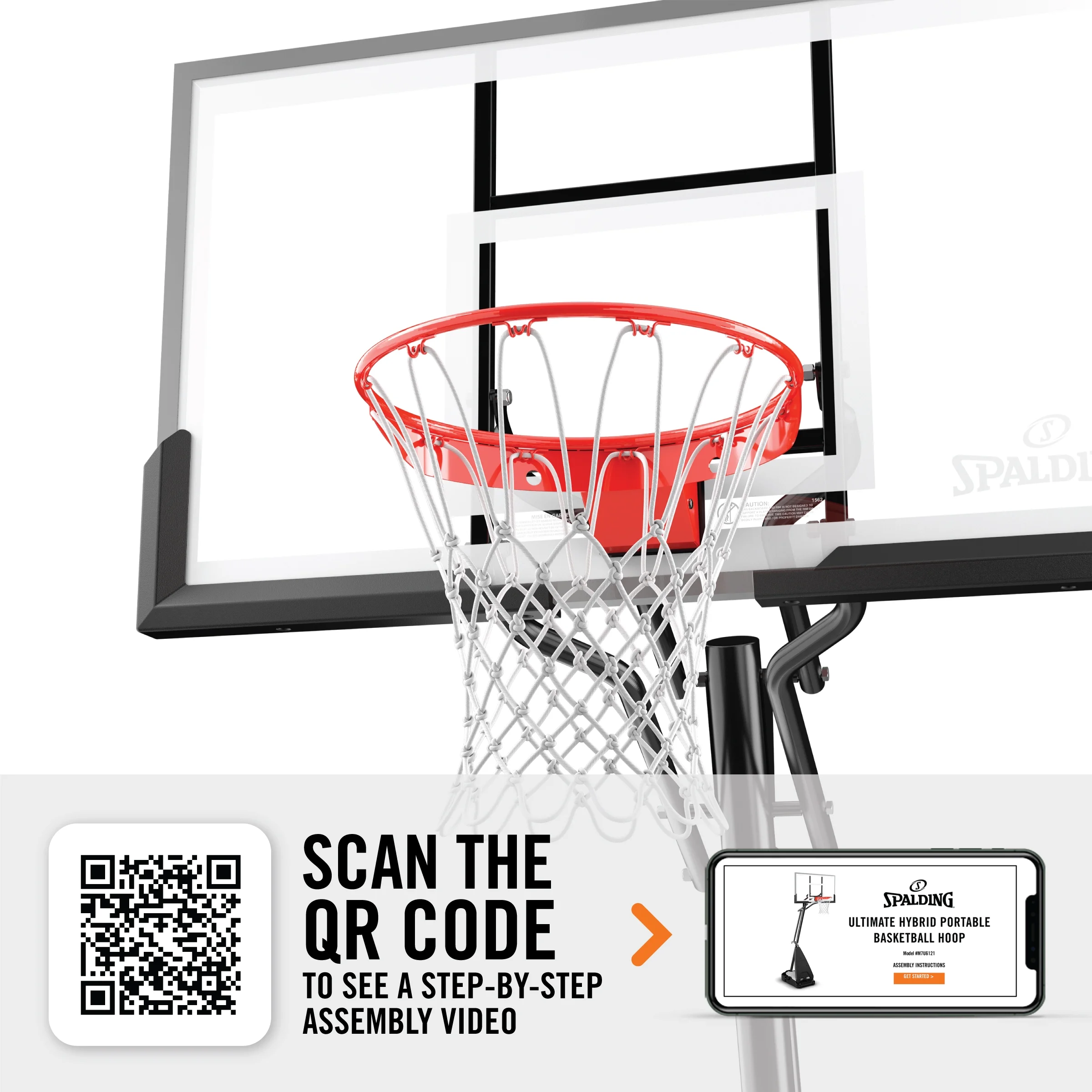 Spalding Ultimate Hybrid? 54" Acrylic Portable Basketball Hoop