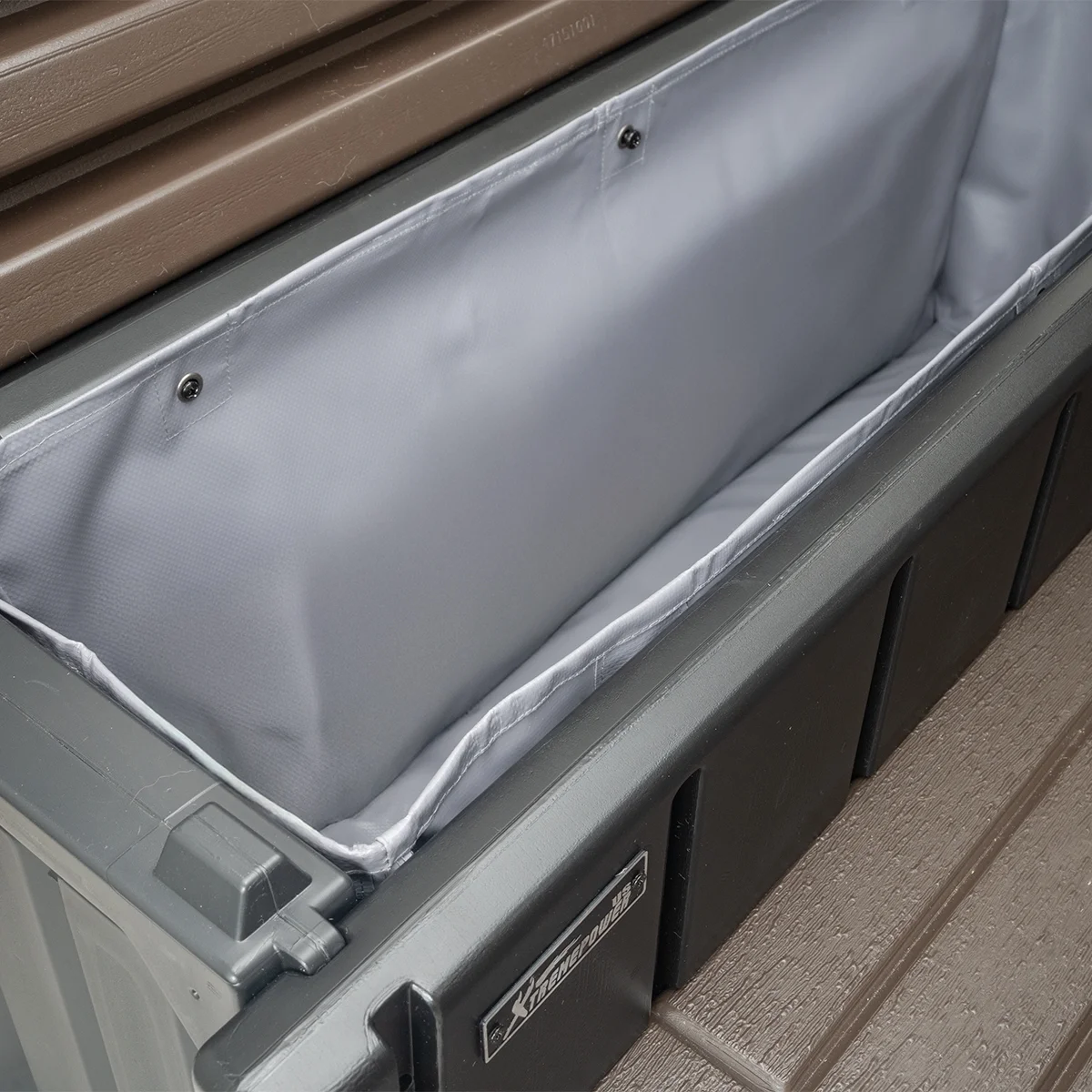Xtremepowerus Hot Tub Steps with Storage, Spa Step, 36" Length, Camper/Deck Steps, Anti - Slip Brown
